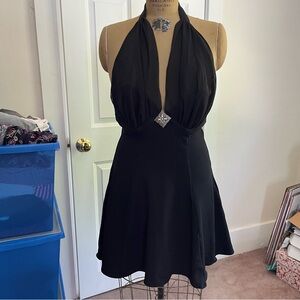 Vintage CDC Evening Marilyn Monroe Style Halter Dress with Attached Broach